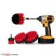 PP Red Extrusion Molding Electric Drill Brush Kit 5Pieces Sweeping Rotating