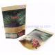 Kraft paper bag, stand up pouch with window and zip lock for food