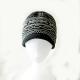 Cheap knitting acrylic outdoor warm dots striped pattern black jacquard hat for kids men adults