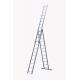 Silver 3x12  Aluminium Folding Ladder With  Multi Directional  Rungs