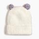 Knitted 2 Pom Pom Hat With Scarf Glove , No Toxic Girls Hat With Pom Pom On Top
