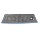 Compact Format Long Stroke vandal proof ruggedized industrial keyboard with trackball