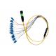Flat Round MPO MTP Fiber Optic Patch Cord , 12 Core Ribbon Fiber Cable OFNR Jacket