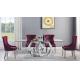 12mm Glass Top SS Dining Tables 6 Seater Home Furniture For Dining Room