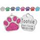 ODM Rustproof Laser Engraved Id Tags Paw Print Pet Tags 30*50mm For Metal Necklace