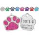 ODM Rustproof Laser Engraved Id Tags Paw Print Pet Tags 30*50mm For Metal Necklace