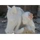 Multi-color marble sculpture with 2 feet height， First grade white Jade marble sculpture