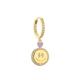 Women Rhinestone Hoop Earrings Jewelry Classic Smiley Face Gold Pendant
