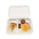 2 Compart Sugarcane Fibers Clamshell Lunch Box Eco Friendly Biodegradable