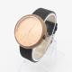 Round Leather Strap Watches Womens Water Resistant Quartz Wood Face