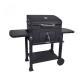 Black Powder Coated 24 Inch Garden Barbecue Grill Charcoal Trolley Bbq