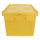 Acceptable OEM ODM Heavy Duty PP Logistics Storage Turnover Crate with Hinged Lid