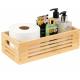 12x6x4 Inch Natural Bamboo Wood Storage Box Wood Crate For Storage Decorative