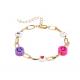 18.5cm Beaded Letter Bracelet , Silicone Smiley Bead Bracelet