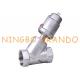2'' DN50 PN16 Pneumatic Threaded Angle Seat Valve Stainless Steel Head