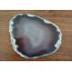 Natural Color Polished Agate Slices , Stone For Crafts Gold Edge Coasters