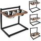 Dog Cat Food Bowls Raised Dog Bowl Stand Feeder Adjustable Elevated 3 Heights 5in 9in 13in with Stainless Steel Bowl