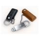 Customized header pouch usb flash disk,metal usb in leather cover with gifts packing box (MY-UL10)