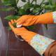 Household Long Sleeve Washing Up Gloves Cotton Flocklined Slip Resistance