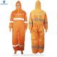 Customized Orange SMS Microporous Disposable Reflective Tape Coveralls Overall Style