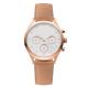 High End Ladies Chronograph Watches , Ladies Rose Gold Watch With Leather Strap