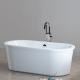Oval Shaped Free Standing Bathtubs Solid Surface Artificial Stone