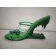 Slip On Closure Type Womens Pump Heels With Leather Lining Material green