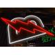 Acrylic 12VDC 200cm Led Lightning Neon Signs RoHS For Bar