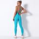 Solid color sexy backless one-piece yoga pants casual sports running fitness pants yoga dress woman