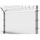Sports Ground Galvanized Q195 2.0mm Chain Link Wire Mesh Fencing 1.8m Height