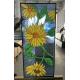 Customized Sunflower Design Entry Door Decorative Leaded Glass With Patina Caming