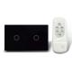 3 ways to control 2 gang Wifi smart touch light switch in black in USA standard