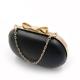 New design 106*192 mm light gold oval shape handmade purse accessory metal frame with plastic shell