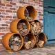 Outdoor Modular Metal Circular Firewood Storage Corten Steel Log Store