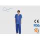 Waterproof Blue Disposable Lab Coats Non Woven Mateiral Around Neck Style