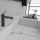 Minimalist SUS304 Bathroom Faucets Single Handle Matte Black SN Vessel Basin Mixer