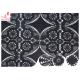 47 Inch Black Embroidered Lace Fabric For Dressmaking / Floral Embroidered Trim