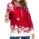 Snowflake Pattern Printed Oversize Hoodie Women'S Christmas Sweatshirt Customized