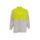 Breathable Soft Custom Work Shirts Long Sleeve Fluroscent Yellow / White Color