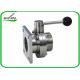 Manual Sanitary Butterfly Valves Square Or Round Flange For Wine Tanks