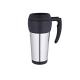 14oz inner PP Outer steel slim travel mug with handle convenient lid