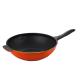 Red 30cm Aluminum Non Stick Wok Pan With One Ear Handle