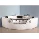 2 Pillows 1 Seat Corner Jetted Bathtub / Indoor Jacuzzi Tub With Directional Hydrotherapy Jets