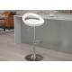Chrome Base 42*46mm Counter Height Bar Stools White ABS Plastic Hotel High Chair