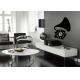 Fashion Black Vinyl Wall Decoration Stickers with 3D Metal Clock 10A120