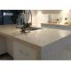 Beige Glossy Polished Quartz Stone Countertops , Solid Surface Quartz Kitchen Top