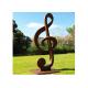 Custom Size Rusty Corten Steel Music Notes Sculpture For Garden