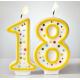 Custom Arabic Number Birthday Candles 1 To 18 With Colorful Dot No Harmful