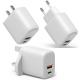 20W USB C Charger QC 3.0 2 Port LED Wall Adapter For IPhone 12 11 AirPods