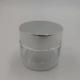 MSDS Clear 100g Glass Cream Jar With Shiny Silver Cap White Lid Mask Mud